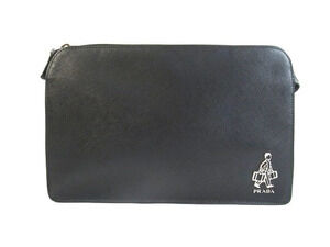 Prada Shoulder Bag Saffiano Leather Black